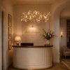 Dekoracyjna nowoczesna lampa wisząca ceramiczne listki dekoracyjna do salonu BOTANIKA XY080P-L1000 gold Step Into Design